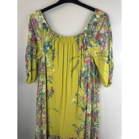 by Anthropologie Eliora Off the shoulder Floral Maxi Dress Small *Missing Belt - Picture 5 of 13